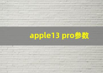 apple13 pro参数